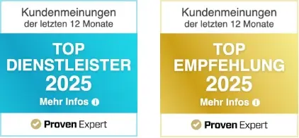ProvenExpert Auszeichnungen Top Dienstleister & Top Empfehlung 2025